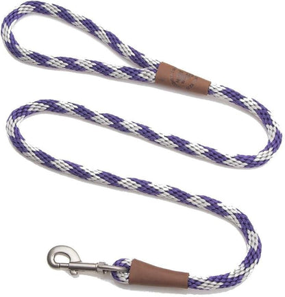 Mendota Pet Snap Leash - British-Style Braided Dog Lead, Made in The USA - Amethyst, 1/2 in x 6 ft - for Large Breeds
