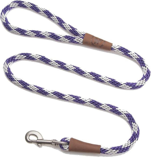 Mendota Pet Snap Leash - British-Style Braided Dog Lead, Made in The USA - Amethyst, 1/2 in x 6 ft - for Large Breeds