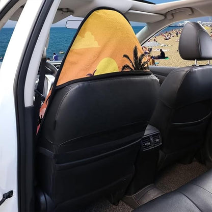 Coldinair Palm Tree Sunset Towel Seat Covers for Cars,SUVs,Trucks,Waterproof Sweating Car Front Seat Protector Cover Universal Fit,Easy to Install