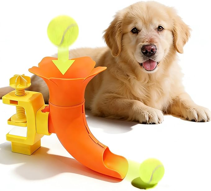 Automatic Dog Ball Launcher Toy, Interactive Adjustable Height Dog Ball Thrower for Indoor/Outdoor Play, Tennis Ball Launcher for All Dog Sizes, Energy Release & Training Tool for Door/Post/Table Use