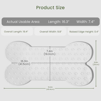 Dog Food Mat Anti-Slip Silicone Dog Bowl Mat Thicker Pet Placemat Waterproof Cat Feeder Pad with Raised Edge Puppy Kitten Feeding Mats Suitable Small Medium-Sized Dogs Cats Eating Tray