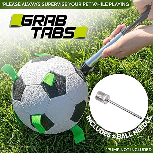 Hyper Pet The Original Grab Tabs Dog Soccer Ball with Straps (5")-Indoor or Outdoor, Interactive Durable Fetch Ball with Tug Toy for All Dog Breeds - Image 2