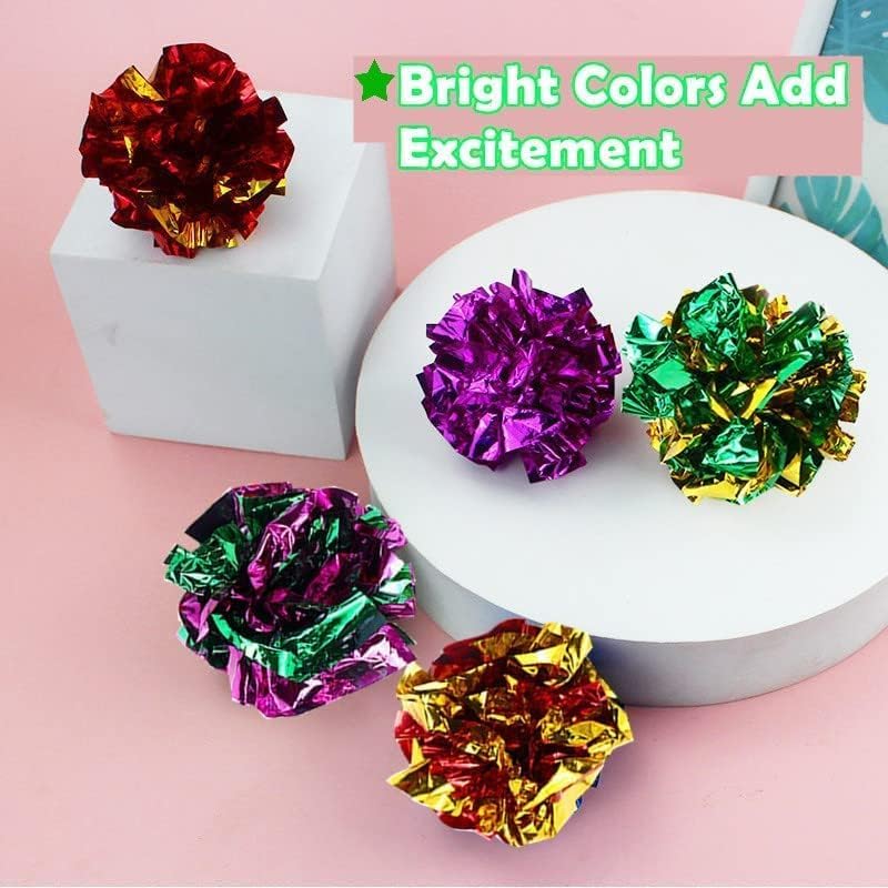 Mylar Crinkle Balls Cat Toys Interactive Crinkle Cat Toy Balls Independent Pet Kitten Cat Toys for Fat Cats Kittens Exercise, Soft and Right Size (6 Pack) - Image 6