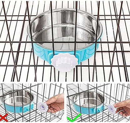 Dog Crate Bowl, Hanging Stainless Steel Removable Pet Crate Water & Food Bowls, Pet Cage Feeder Container Coop Cup for Cat Puppy Birds Rats Guinea Pigs Rabbit Hamster (2PCS) - Image 5