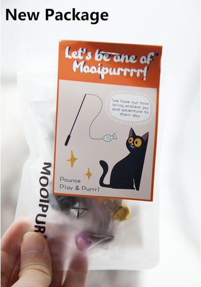 Cat Insect Replacements for Wand Toy, Bugs Refills with Bells, Feather Wand Attachments for Teaser, Suction Cup Toys, Ideal for Indoor Cat Enrichment & Hunting Instincts (5 PCS)