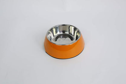 Pet Bowls Stainless Steel Dog Cat Pet Bowl Universal Pet Water and Food Bowls 4 Sizes and 5 Colors Available (M, Orange)