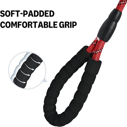 Amazon Basics Round Dog Leash, Heavy Duty, Durable Rope for Small, Medium, and Large Dogs, Lightweight Design for Walking, Training, and Outdoor Activities, Red, 4 Ft