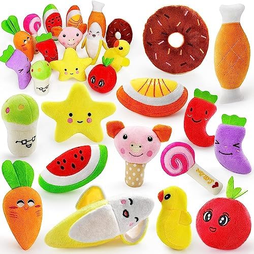LEGEND SANDY Dog Squeaky Toys, Plush Small Dog Toys for Dogs, Stuffed with Squeakers,14 pcs Puppy Toys with a Carrying Bag for Small Medium Size by LEGENDSANDY
