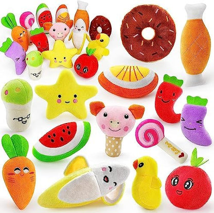 LEGEND SANDY Dog Squeaky Toys, Plush Small Dog Toys for Dogs, Stuffed with Squeakers,14 pcs Puppy Toys with a Carrying Bag for Small Medium Size by LEGENDSANDY