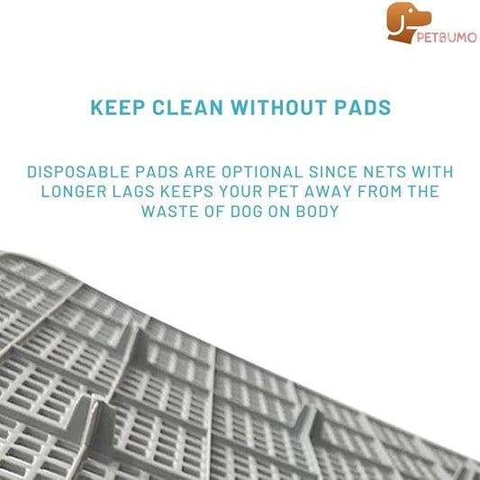 PS KOREA] Indoor Dog Potty Tray – with Protection Wall Every Side for No Leak, Spill, Accident - Keep Paws Dry and Floors Clean (Wine) + Pee PAD 100 PCS