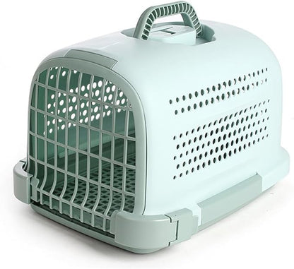 Pet Carrier: Hard-Sided Small Animal Carrier for Tiny Dog Breeds, Blue Kennel for Quick Trips 49 * 28 * 33CM,D