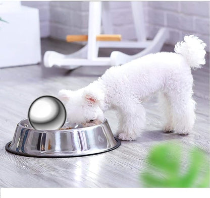 KUNWU SUS304 Stainless Steel Dog Food Slow Feeders Ball - 2.5" Stops Gulping, Bloat, Indigestion, and Rapid Eating, Fun, Healthy, Prevents Obesity Improves Digestion (Medium)