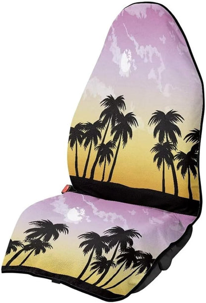 Coldinair Palm Tree Sunset Waterproof Towel Car Seat Covers,Beach Sweat Car Seat Protector Front Seats Only Universal Fit for Trucks