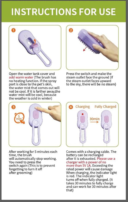 2024 Multifunctional Pet Grooming Brush - 3-in-1 Detangling and Massage Comb for Removing Loose Hair from Cats and Dogs