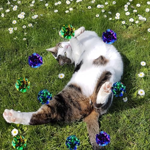 100 Pcs PVC Crinkle Balls Cat Toys 2.36" Interactive Crinkle Ball, Colorful Balls Chew Toy for Cat Chase Ball Toys Attract Cats for Indoor Cats and Kittens to Keep Fit and Active(Colors Random) - Image 6