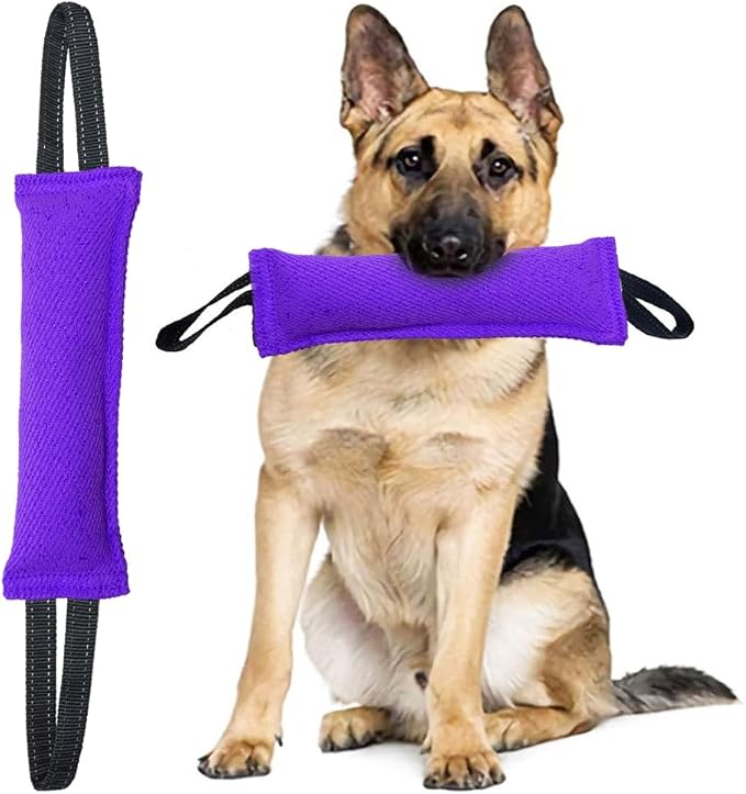 Clysoru tug Toy for Dogs Tug of War Dog Bite with 2 Strong Handles Made Durable Tear Resistant Stitches (Purple)
