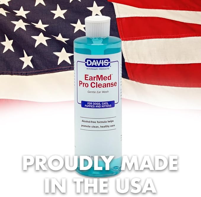 Davis EarMed ProCleanse Dog & Cat Ear Cleaner – Gentle Ear Wash for Dogs & Cats, Helps Remove Wax, Dirt & Odor, Soothes Itchy Ears, Routine Ear Care Solution