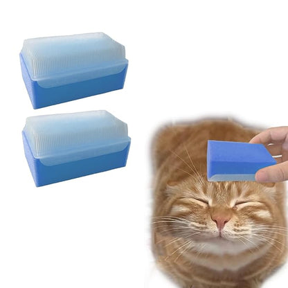 2PC Soft Cat Brush for Grooming - Gentle Cat Tongue Brush with1300+Barbed Serrations, Brushes for Sensitive Cats-Lightweight, gentle, Perfect for Daily Grooming&Enhancing Bonding (blue)