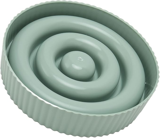 Dog Food Bowl Slow Down Eating Slow Feeder Pet Bowl Prevent Choking Interesting for Small Medium Dogs (Green)