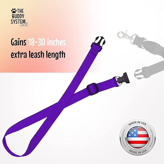 The Buddy System Accessories for Our Dog Leashes Made in USA (Extender, Regular Dog Purple)