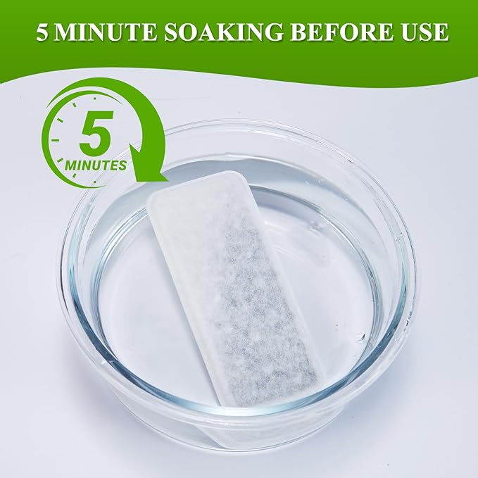 Accessories Set (Replacement Filter & Water Pump Sponge) for Pet Water Fountain- 6 pcs Packed Filters & 6 pcs Packed Sponges, Only Suitable for PETIMI Pet Water Fountain (Model PF-SS-01/02/03)