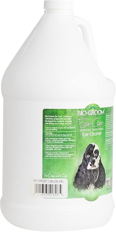 Bio-Groom Dog Ear Care Cleaner Drops - Pet Ear Cleaner for Dogs and Cats, Cruelty-Free, Gentle Wax Remover - 1 Gallon
