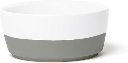 Waggo Dipper Ceramic Dog Bowl for Small and Large Breeds - Heavyweight and Durable Pet Food and Water Dish Crock, Dishwasher Safe, Modern (Dolphin, Large)