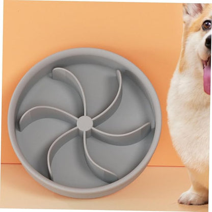 Angoily Pet Slow Feeder Bowl Silicone Dog Food Dish for Indoor Use Non-Slip Base Easy to Clean for Puppies and Dogs Grey