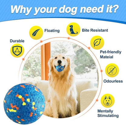 Dog Balls, 8Pcs Tennis Ball Toys for Aggressive Chewers, Durable Teething Chew Dog Toys, Diameter 3'' Water Toy Fetch Balls, Interactive Dog Balls for Large and Medium Dogs (8 Balls)