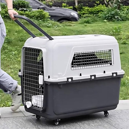 Generic Large Dog Crate Dogs Kennel Length 33in/Width 21.6in/Height 25.2in Dog Carrier with Handle & Metal Door Travel Pet Box for Puppies Kittens