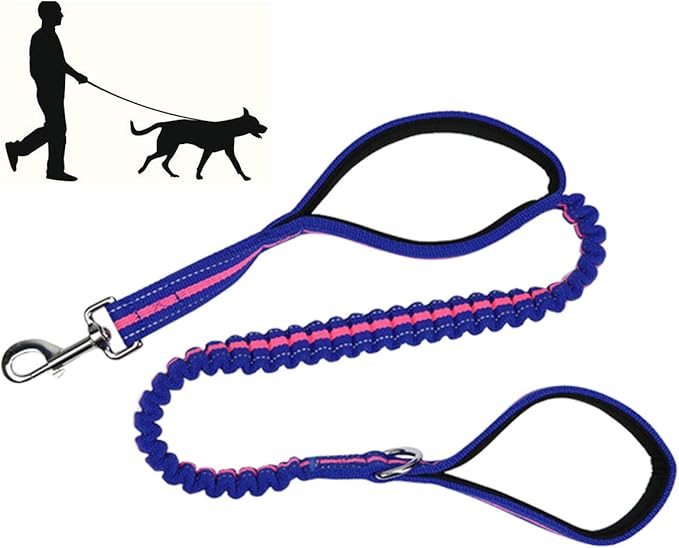 Dog Collars and Leads Heavy Duty Dog Leash with Traffic Handle Reflective with Double Padded Handles Durable for Small Medium Large Dogs Training Walking 4ft (Red)