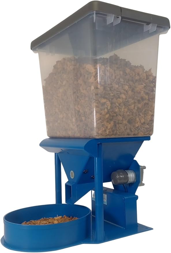 Precision XL Automatic Large Dog Feeder, 30 lb Storage Capacity, Program up to 4 timed Meals/Day with Smartphone, JAM-Free (Royal Blue)