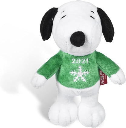 PEANUTS for Pets 6" Holiday 2021 Snoopy Plush Dog Toy with Squeaker | Green Snoopy Holiday Plush Dog Toy | Small Squeaky Dog Toys - Soft Stuffed Dog Toys Officially Licensed, (FF19107)
