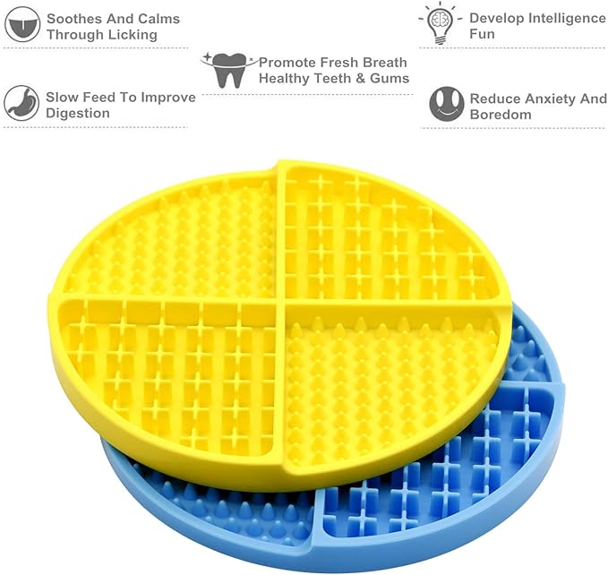 Bangp Silicone Dog & Cat Lick Mat and Slow Feeder,Extends Mealtime for Fast Eaters and Reduces Anxiety,Heavy-Duty Design,Dishwasher Safe,Perfect for Yogurt,Treats,Peanut Butter