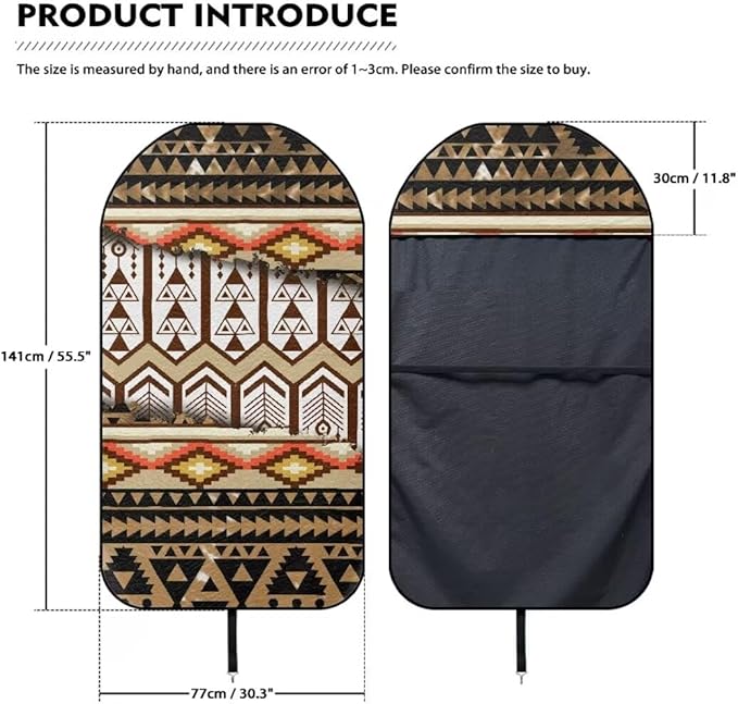 Coldinair Native Aztec Geometric Waterproof Towel Car Seat Cover Front Seats Only for Post,Sports for Workout,Beach,Hiking,Non-Slip Bucket Seat Protector Universal Fits for Cars,Van,Truck,SUV,Sedan