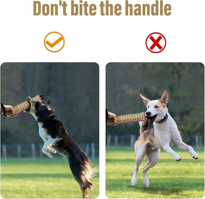 Storystore Dog Tug Toy Dog Training Bite Pillow Jute Bite Toy - Best for Tug of War, Puppy Training Interactive Play - Interactive Toys for Small and Medium Dogs