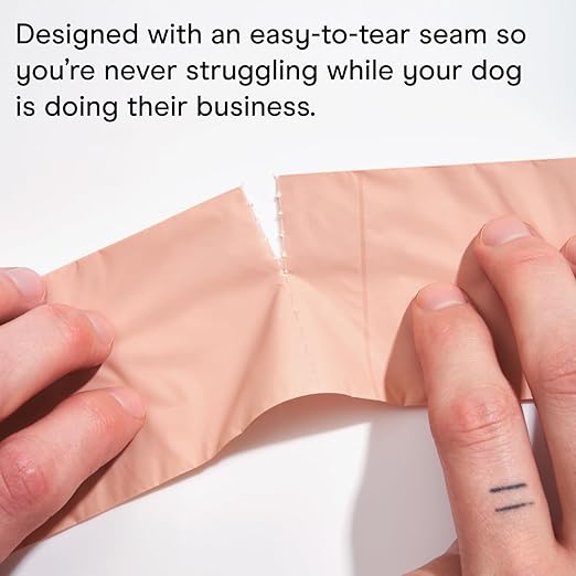 Wild One Dog Poop Bags, 180 Leak Proof Bags Made From Cornstarch, Eco-Friendly, Unscented, Blush Color