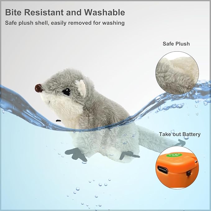 Interactive Flapping Bird Cat Toys, Rechargeable, Touch Activated, Catnip, Chirping Bird Toys for Indoor Cats and Kittens (Sugar Glider)