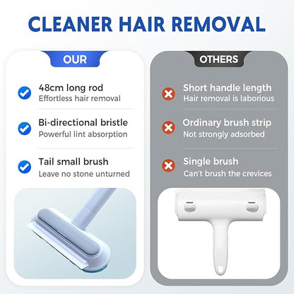4 in 1 Cat and Dog Hair Removal Brush, 2025 New Multifunctional Pet Hair Remover with Extendable Long Handle, Washable Pet Hair Removal Tool for Furniture, Couch, Carpet, Clothes (2 Pcs)