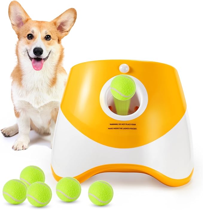 Pet Dog Ball Launcher Automatic Ball Throwing Machine Tennis Ball Launcher Dog Interactive Toy Outdoor