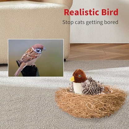 PETGEEK Gigwi Bird Cat Toy Simulated Chirping Bird Cat Toy, Fake Bird Cat Toys for Indoor Cats, Melody Chaser Cat Toys with Hanging Loop for Bored Indoor Adult Cats Kittens Interactive Play (Bird) - Image 6