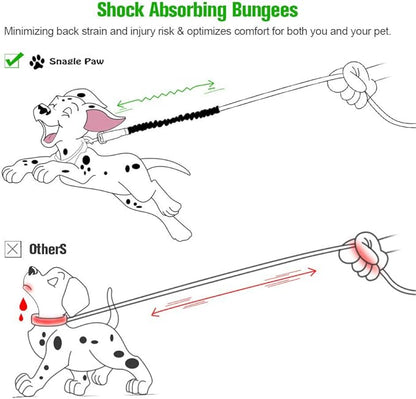 Bungee Leash Extension Attachment, 18" Shock Absorbing Lead Extension Absorber, Prevent Injury on Arm and Shoulder & Save Dogs from Getting Hurt, Great for Bicycle, Running, Walking,Blue