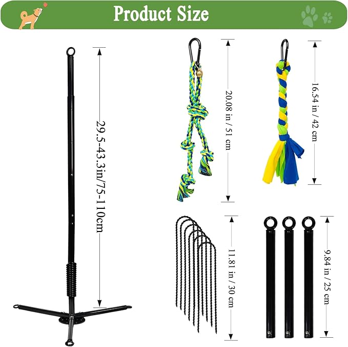 Outdoor Dog Toy,Tug of War Dog Toy for Self Play Interactive Tether Pull Toy for Park,Yard, Lawn Rope Toys for Medium and Large Dogs to Keep Them Busy