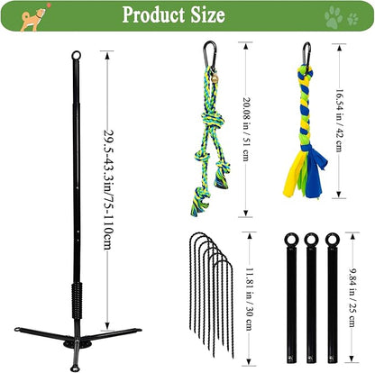 Outdoor Dog Toy,Tug of War Dog Toy for Self Play Interactive Tether Pull Toy for Park,Yard, Lawn Rope Toys for Medium and Large Dogs to Keep Them Busy