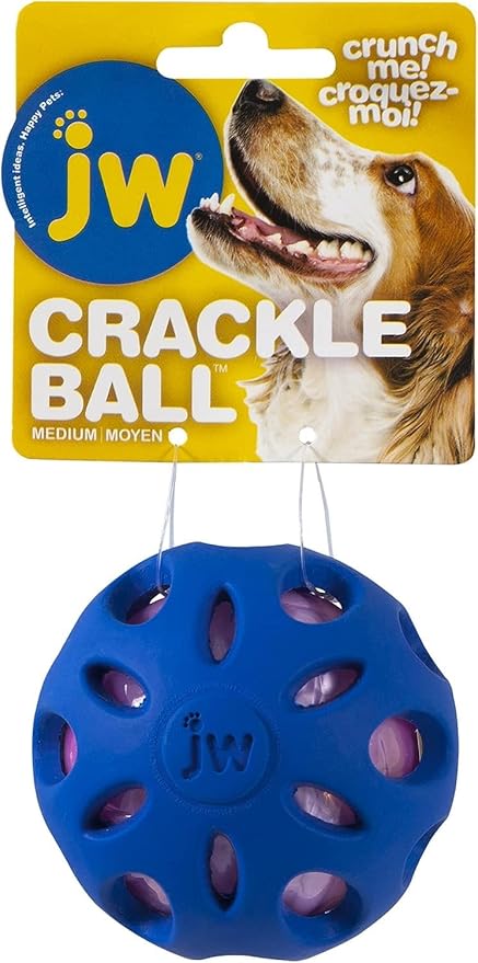JW Pet Crackle Heads Ball Dog Toy [Set of 3] Size: Medium (8" H x 3" W x 3" L), Color: Green