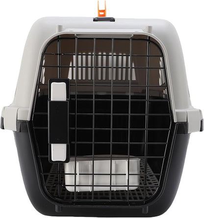 Greensen Plastic Pet Carrier, Lightweight Portable Transport Box for Dogs, Easy to Assemble 18.9x12.6x12.6in Ideal for Travel and Vet Visits (Black)