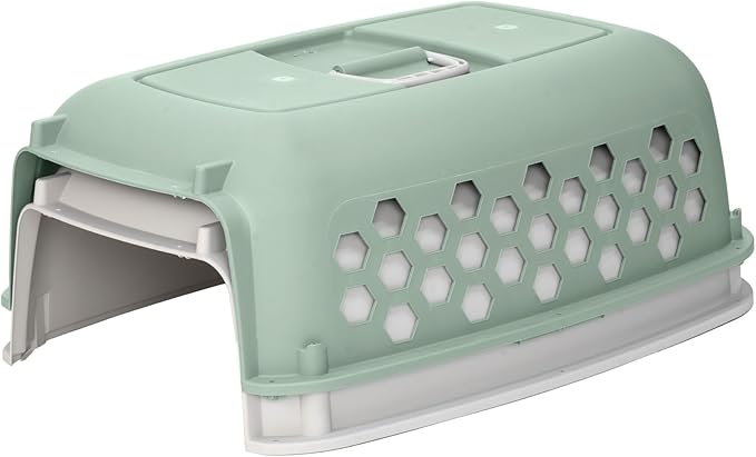 26" Plastic Portable Dog Kennel, Green – Lightweight Travel Crate for Medium Dogs Cat, Durable & Ventilated, Indoor/Outdoor Use