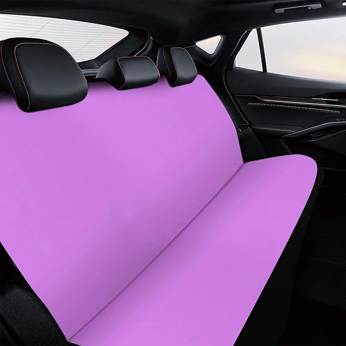 Men's Padded Rear Bench Car Seat Cover, Universal Fit Auto Soft Back Seat Cover, Dirt Proof Dog Car Back Seat Cover for Trucks SUV Compatible with Light Purple