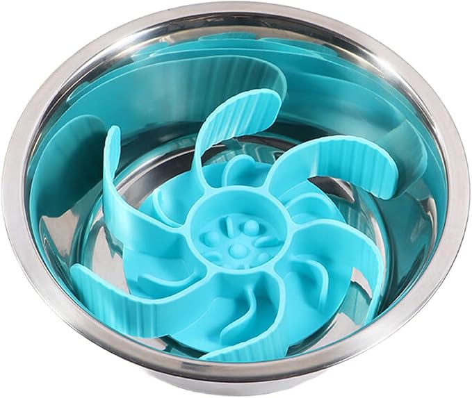 Slow Feeder Dog Bowl Insert with Strong Suction Cup Nonslip Silicone Pet Food Dispenser for Eating and Digestion