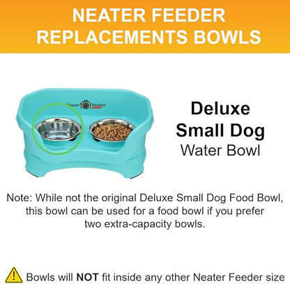Neater Pet Brands 2.2 Cup (18 oz.) Stainless Steel Dog Bowls, 1 Single Neater Feeder Replacement Bowl (Small Deluxe Model), Dog Food Bowl or Water Bowls, Dishwasher Safe Metal Dish for Cats/Small Dogs